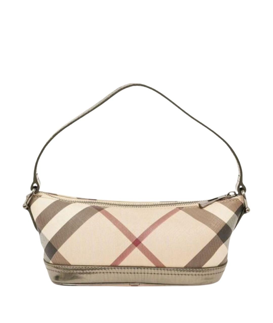 BURBERRY Бежевая кожаная сумка с короткими ручками, фото 1