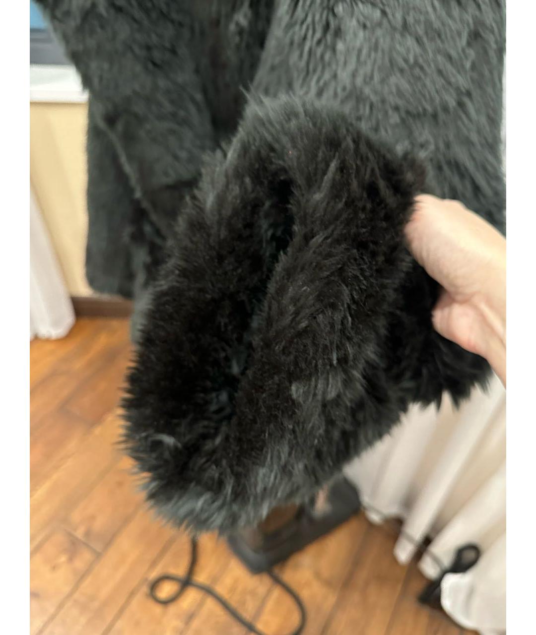 BALENCIAGA Черная полиамидовая шуба, фото 6