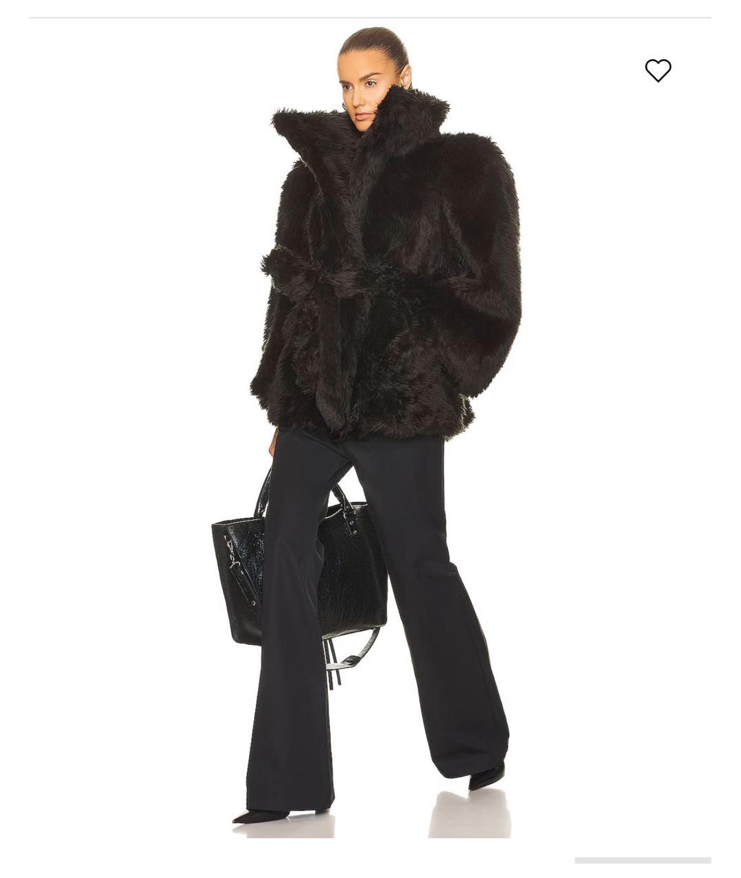 BALENCIAGA Черная полиамидовая шуба, фото 8