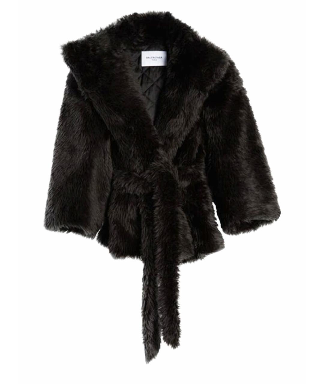 BALENCIAGA Черная полиамидовая шуба, фото 1