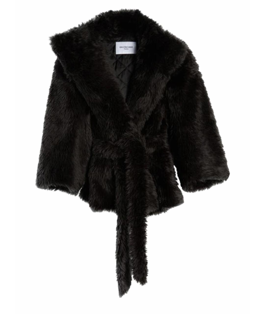 BALENCIAGA Черная полиамидовая шуба, фото 8
