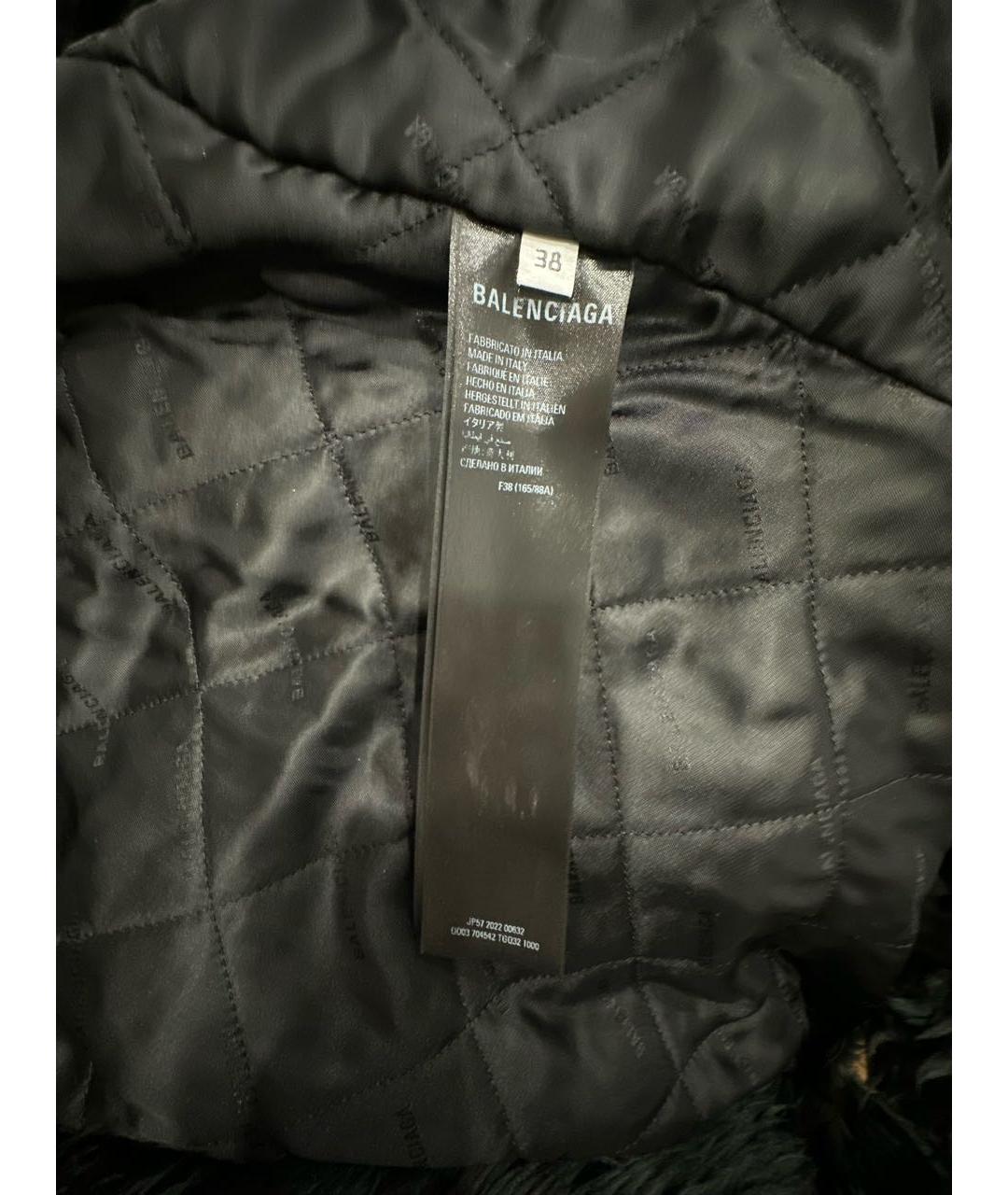 BALENCIAGA Черная полиамидовая шуба, фото 4