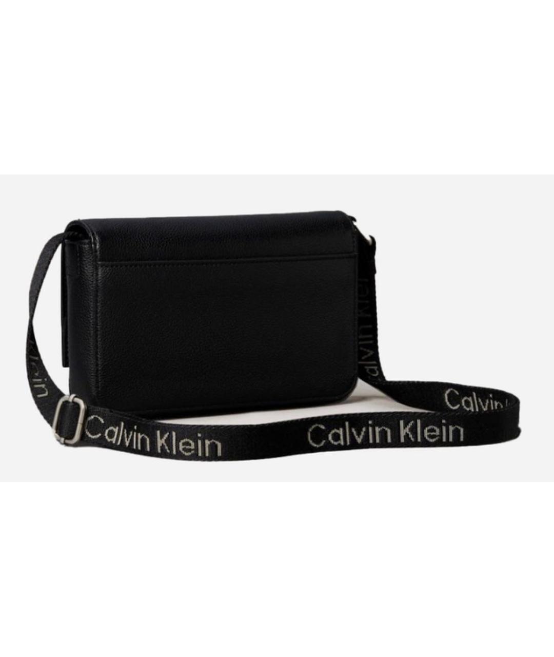 CALVIN KLEIN Черная сумка через плечо из искусственной кожи, фото 3