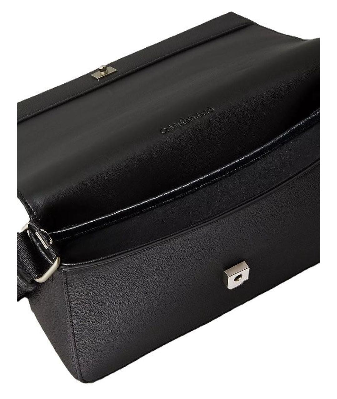 CALVIN KLEIN Черная сумка через плечо из искусственной кожи, фото 4