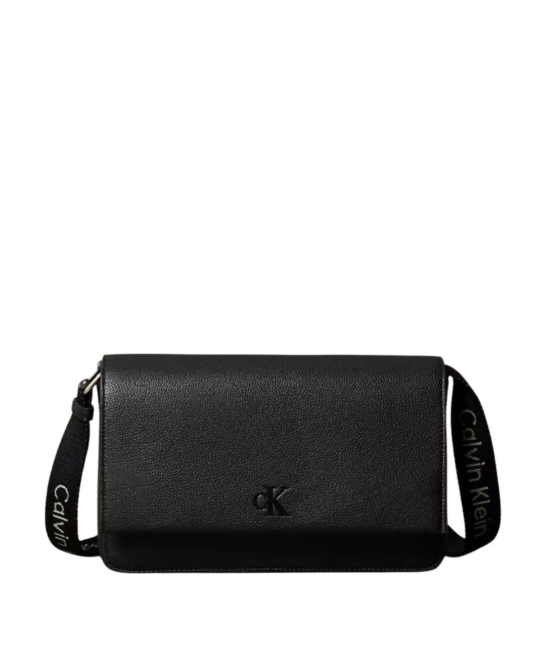 CALVIN KLEIN Черная сумка через плечо из искусственной кожи, фото 1