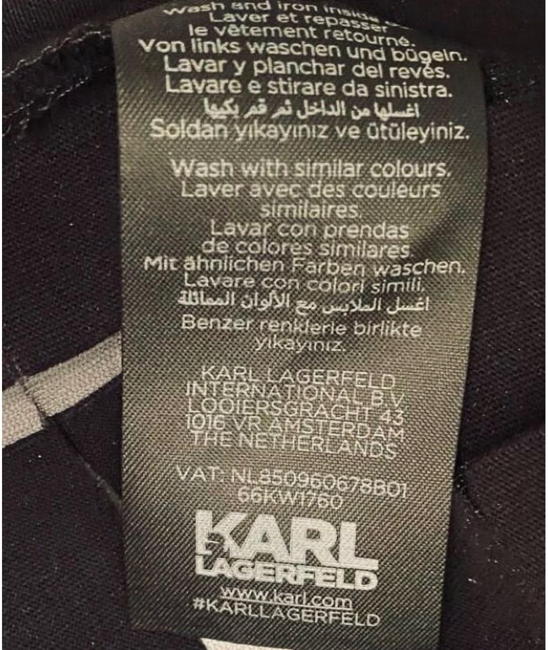 KARL LAGERFELD Черная хлопковая футболка, фото 5