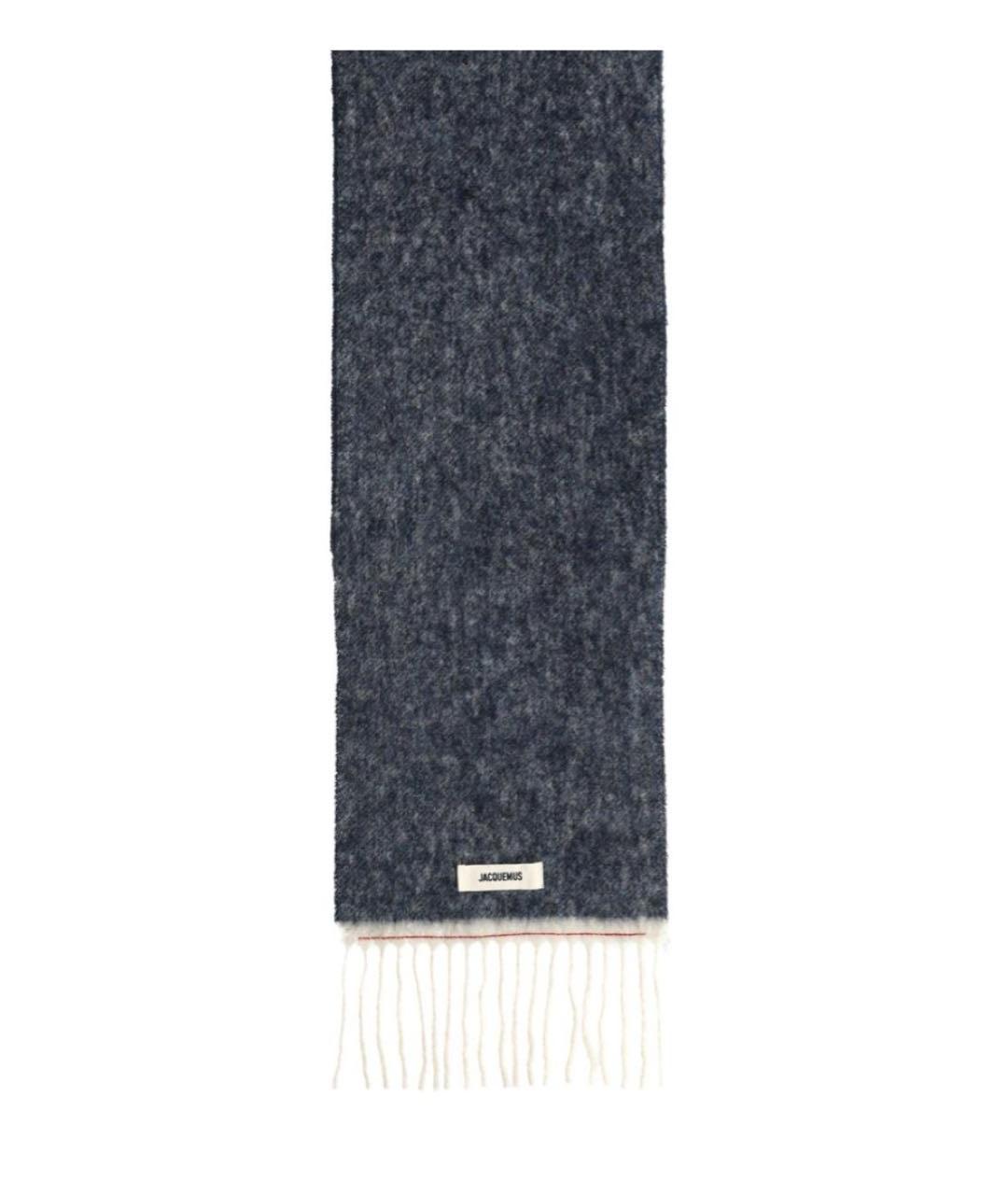 JACQUEMUS Синий шерстяной шарф, фото 3
