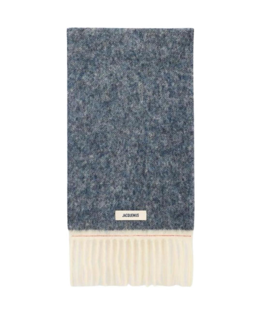 JACQUEMUS Синий шерстяной шарф, фото 1