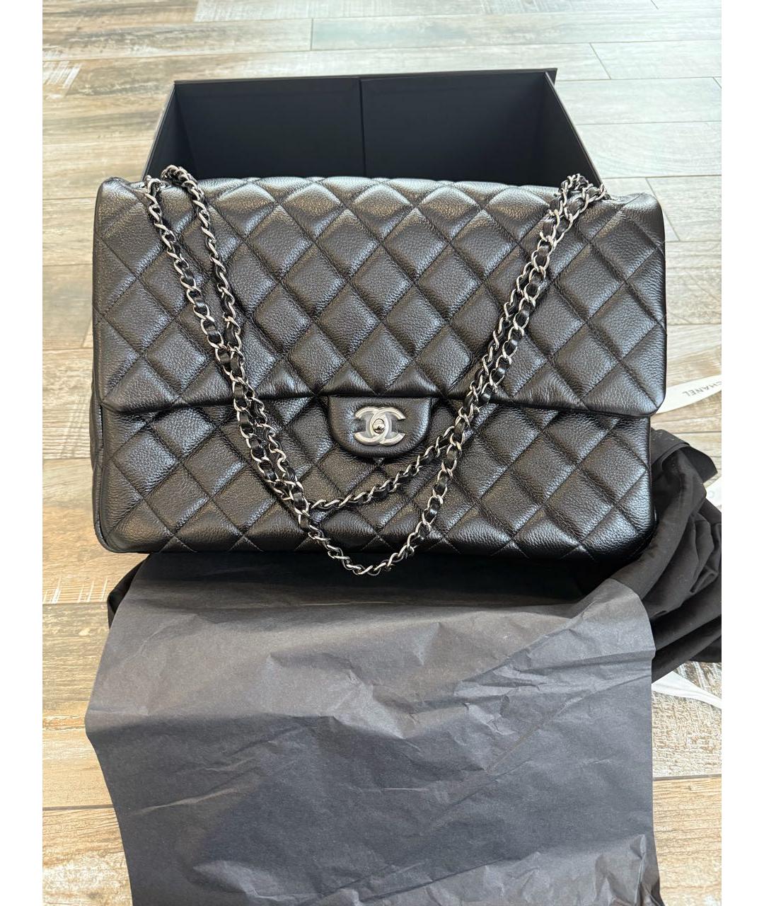 CHANEL Черная кожаная сумка через плечо, фото 2