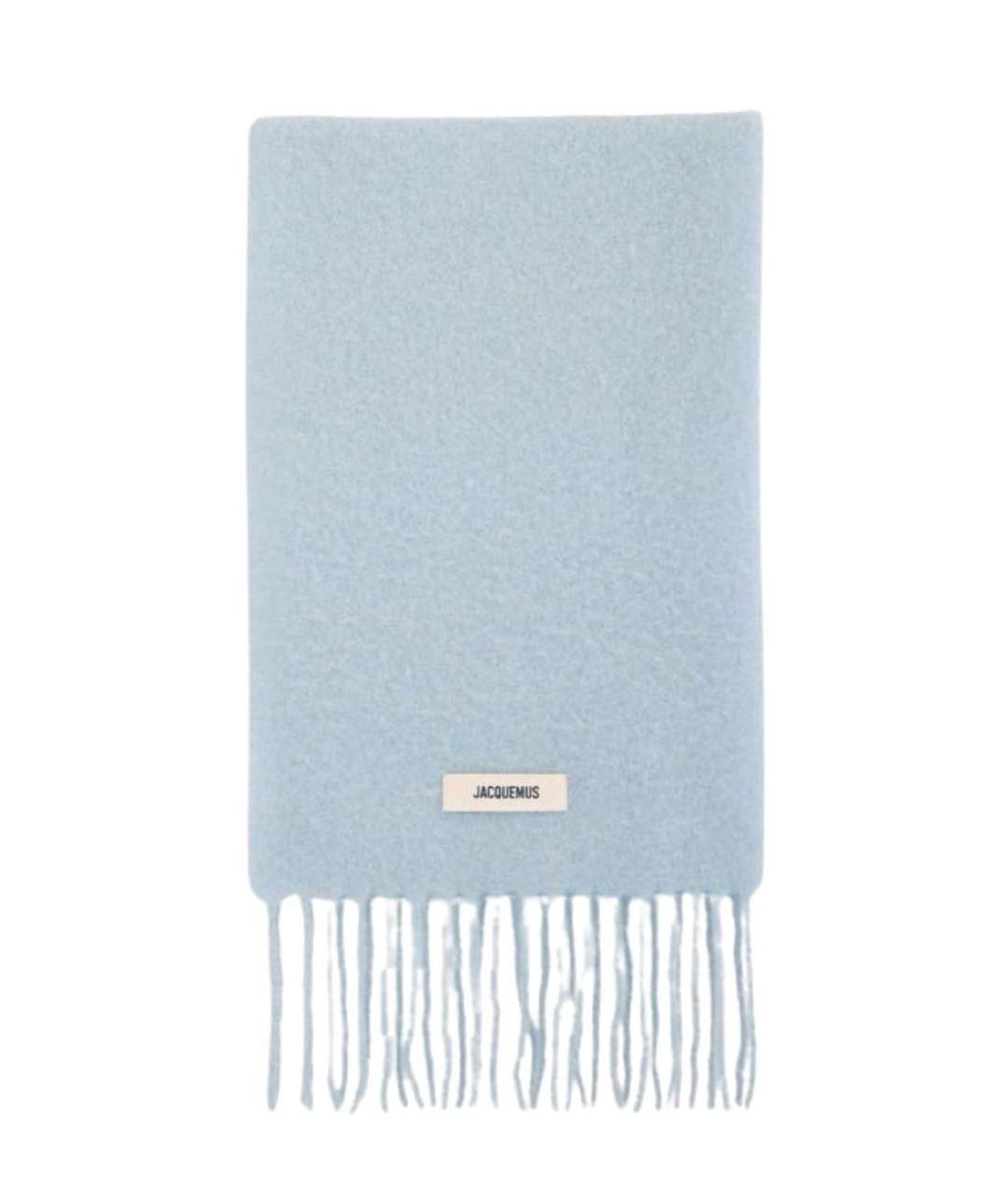 JACQUEMUS Голубой шерстяной шарф, фото 1