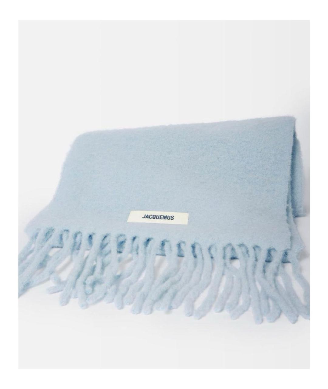 JACQUEMUS Голубой шерстяной шарф, фото 2
