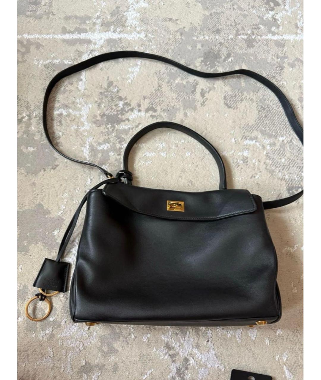 BALENCIAGA Черная кожаная сумка с короткими ручками, фото 2