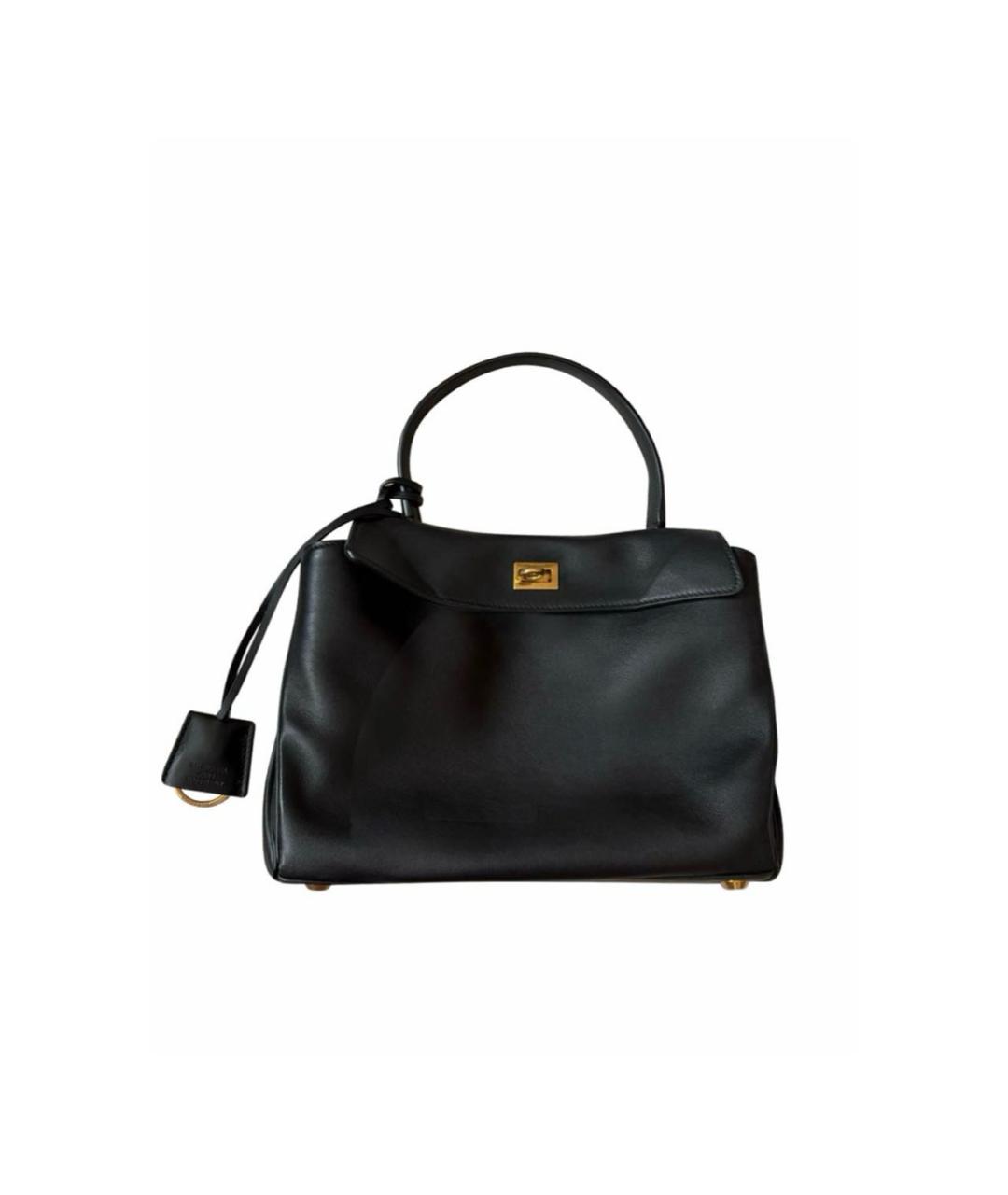 BALENCIAGA Черная кожаная сумка с короткими ручками, фото 1