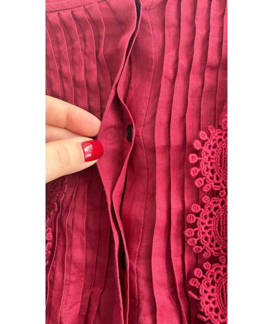 ISABEL MARANT Бордовая хлопковая блузы, фото 8