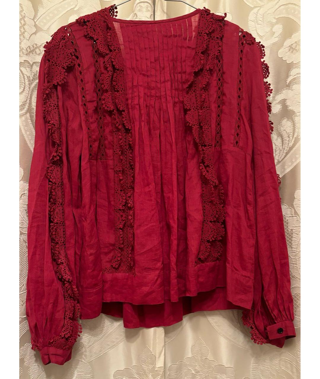 ISABEL MARANT Бордовая хлопковая блузы, фото 6