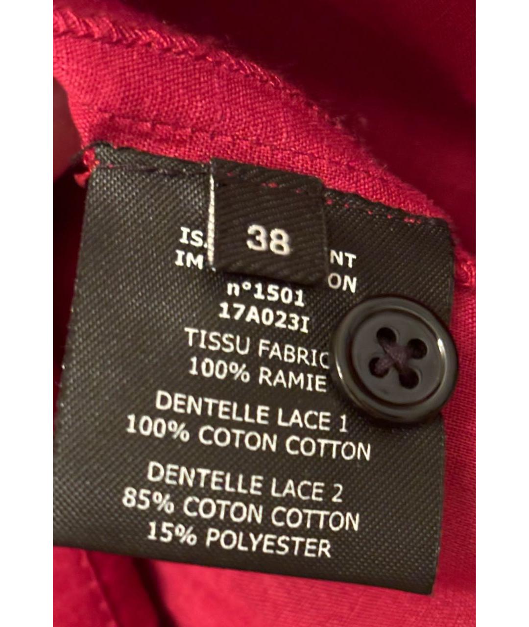 ISABEL MARANT Бордовая хлопковая блузы, фото 4