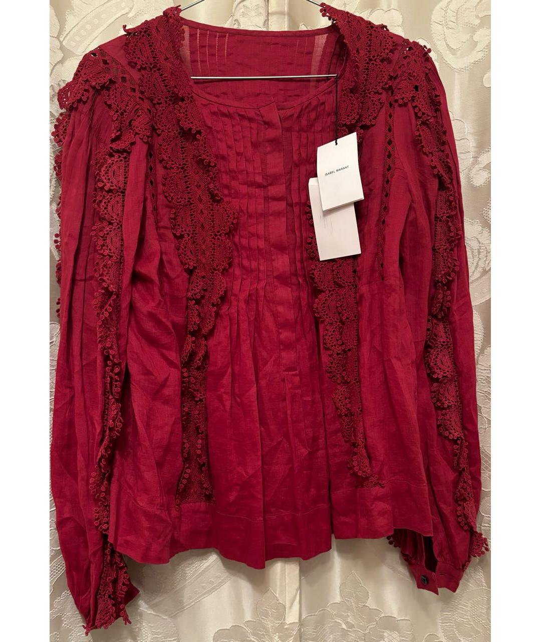 ISABEL MARANT Бордовая хлопковая блузы, фото 2
