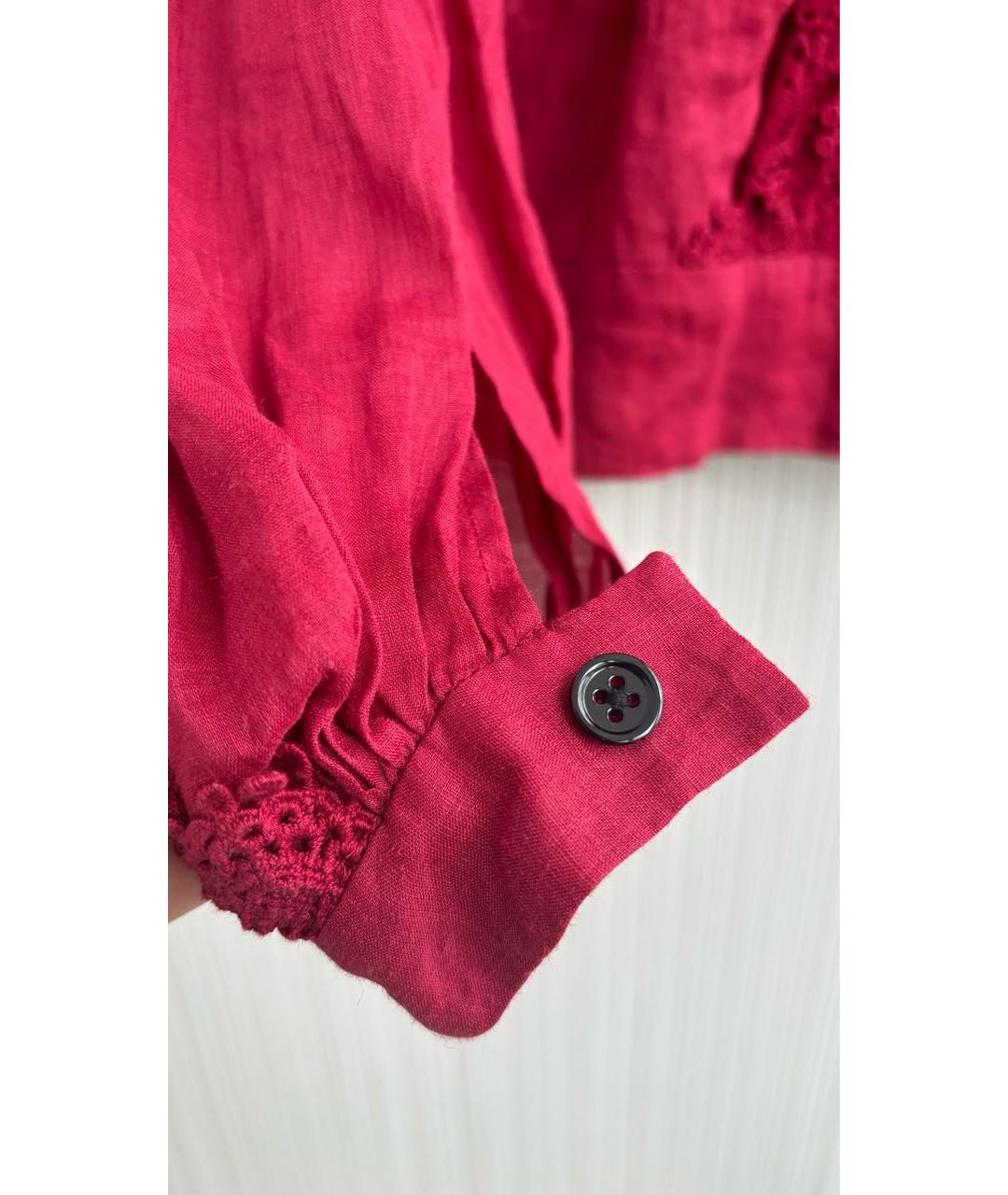 ISABEL MARANT Бордовая хлопковая блузы, фото 7