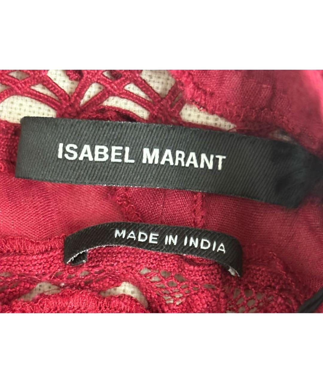 ISABEL MARANT Бордовая хлопковая блузы, фото 4