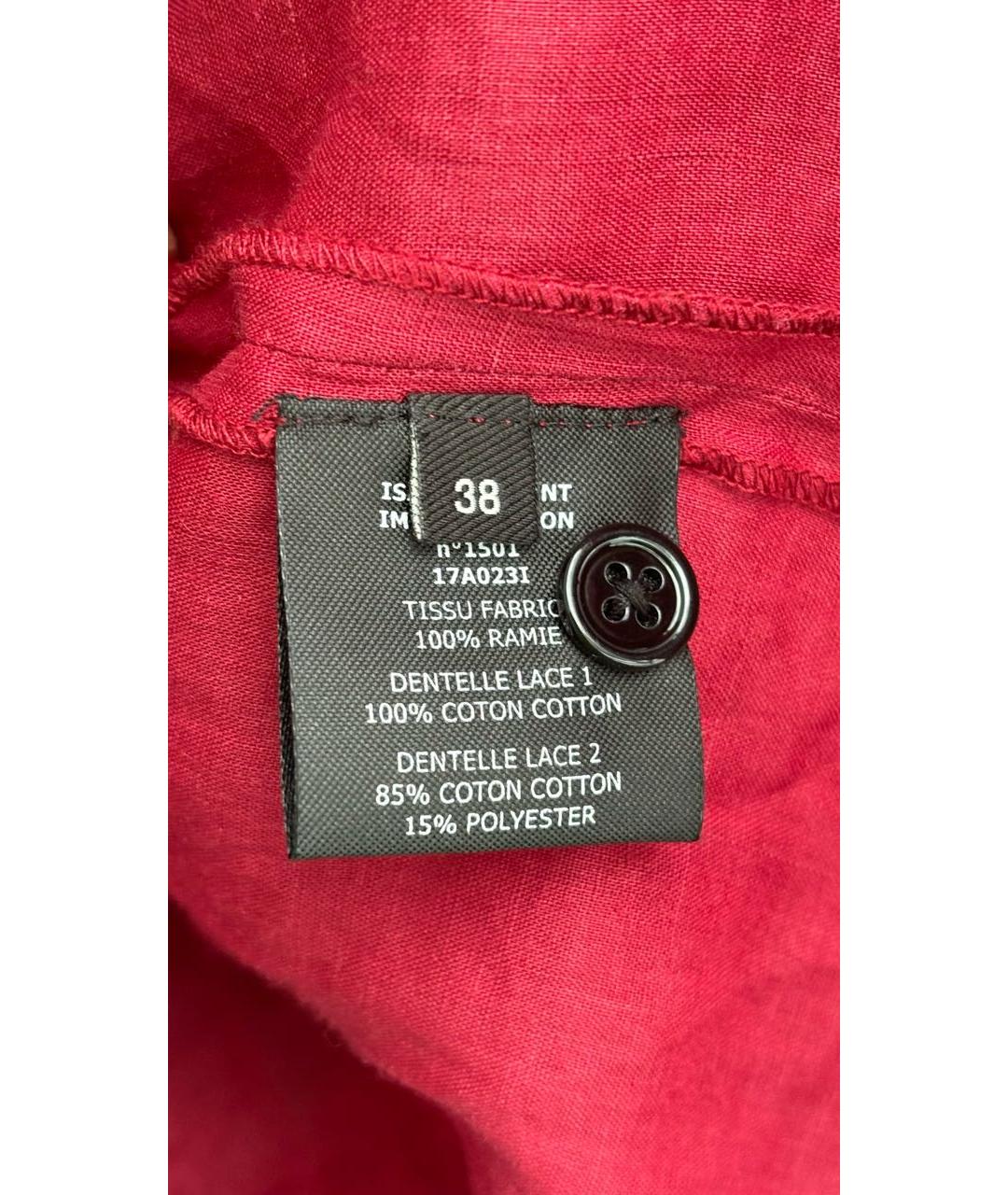 ISABEL MARANT Бордовая хлопковая блузы, фото 5