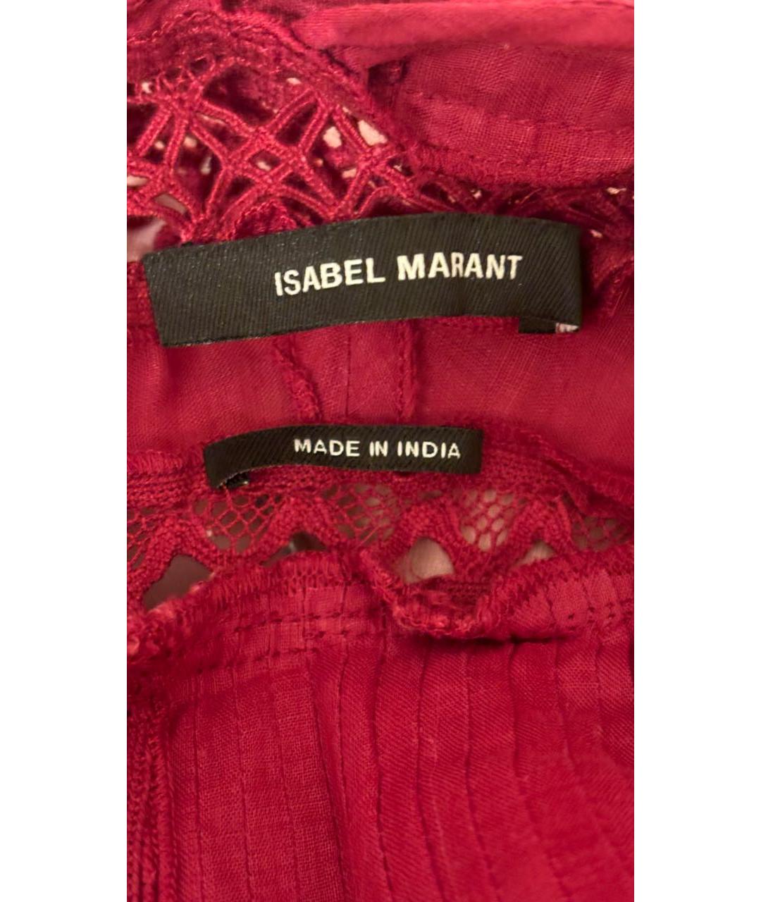 ISABEL MARANT Бордовая хлопковая блузы, фото 8