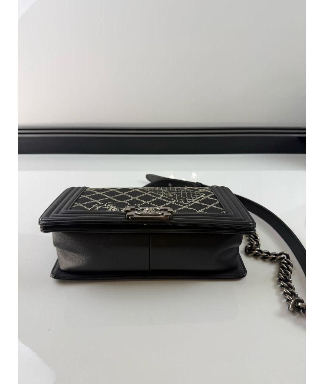 CHANEL Черная кожаная сумка через плечо, фото 6