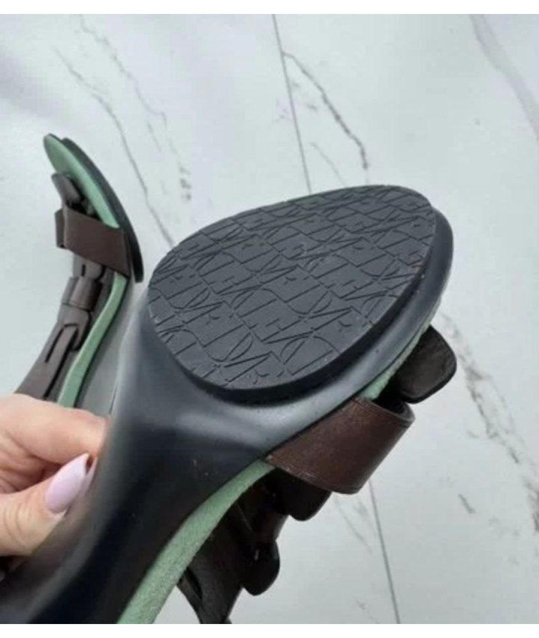 DIANE VON FURSTENBERG Коричневые кожаные босоножки, фото 6