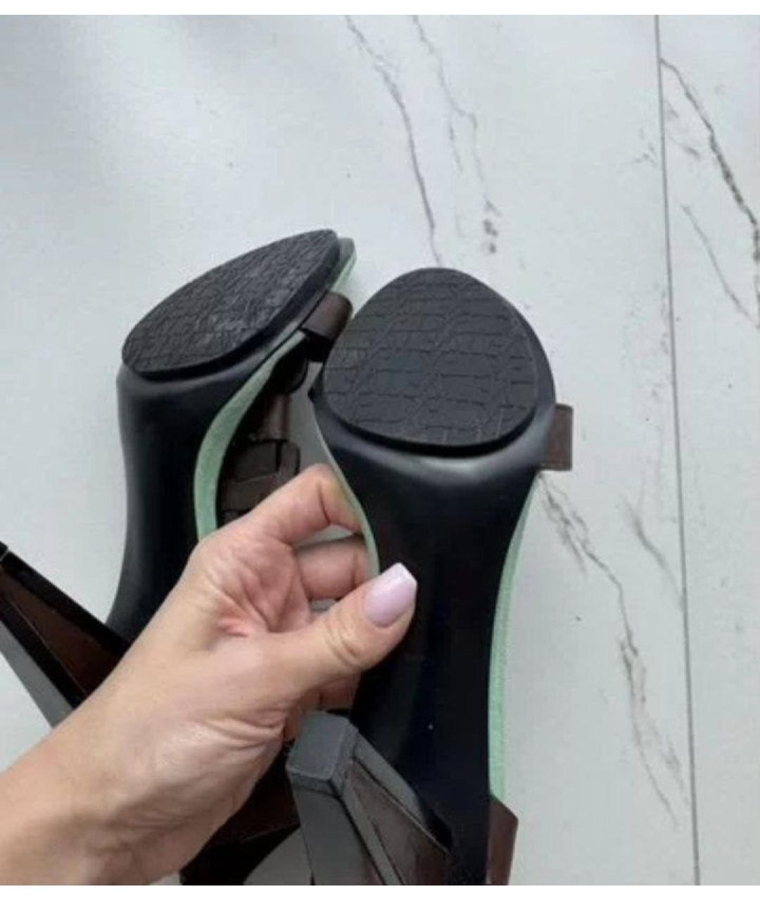 DIANE VON FURSTENBERG Коричневые кожаные босоножки, фото 5