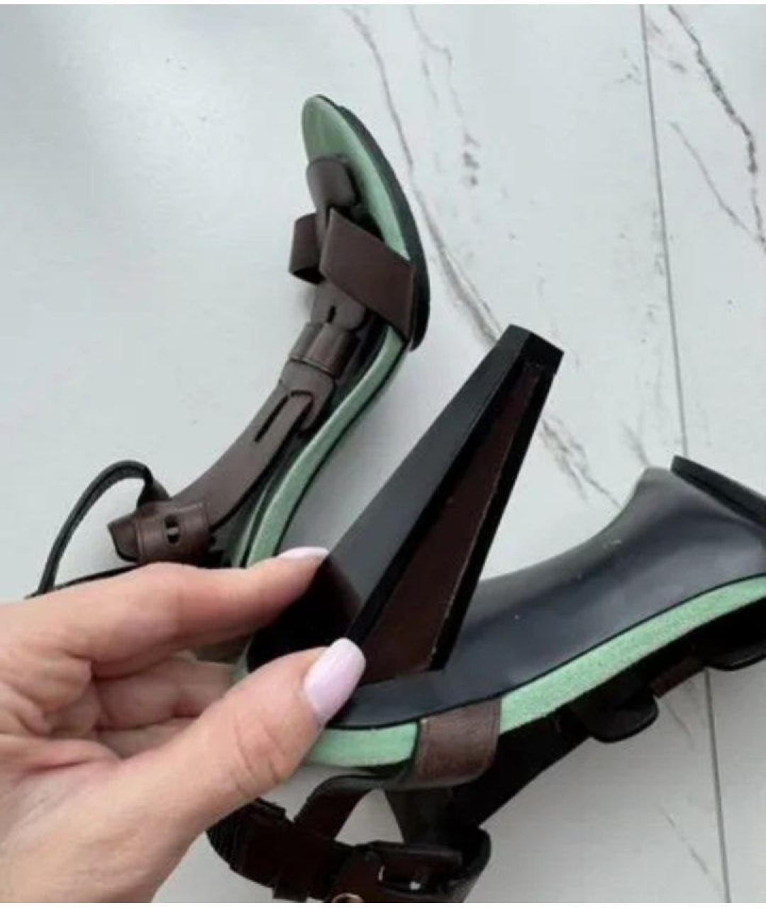 DIANE VON FURSTENBERG Коричневые кожаные босоножки, фото 4