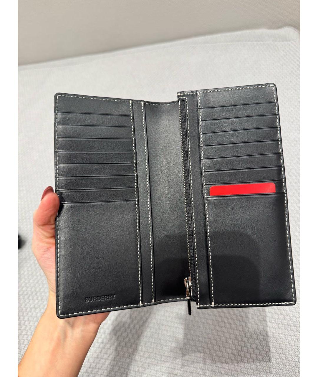 BURBERRY Бежевый кожаный кошелек, фото 3