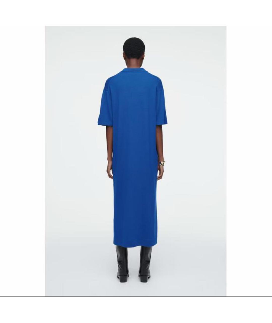 COS Синее шерстяное повседневное платье, фото 2