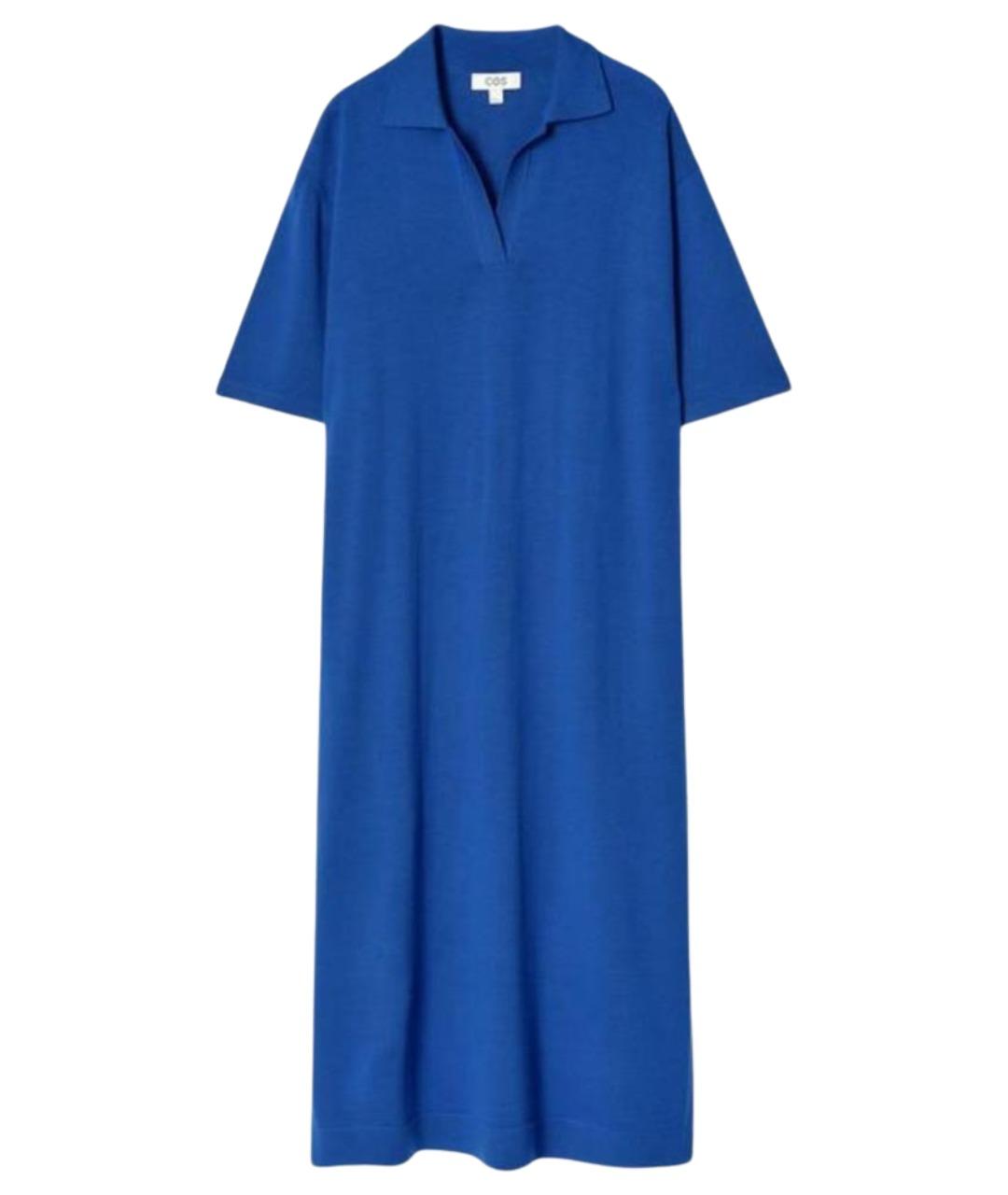 COS Синее шерстяное повседневное платье, фото 1