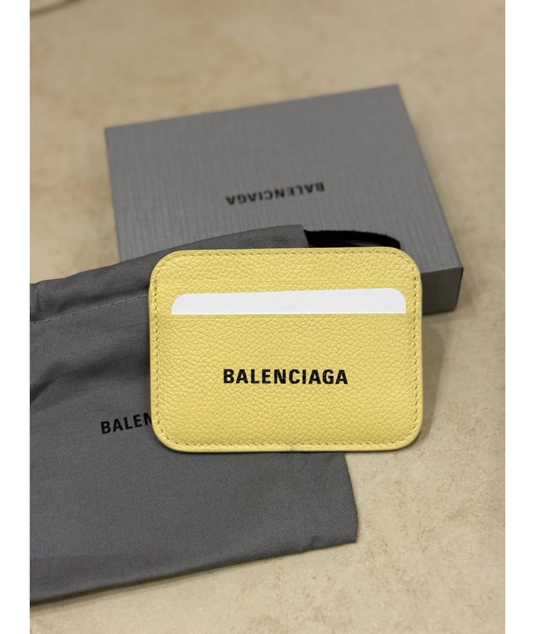 BALENCIAGA Желтый кожаный кардхолдер, фото 4
