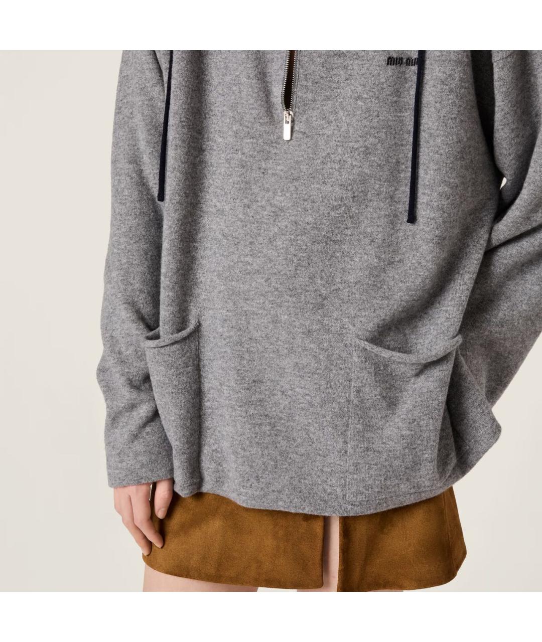 MIU MIU Серый кашемировый джемпер / свитер, фото 4