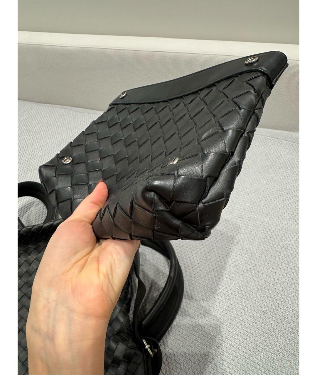 BOTTEGA VENETA Черный кожаный рюкзак, фото 8
