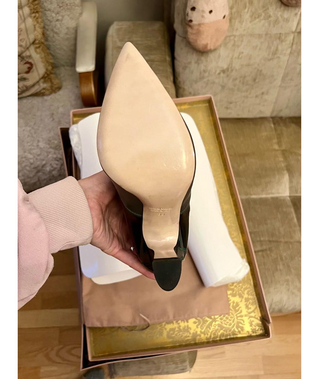 MIU MIU Черные кожаные сапоги, фото 6