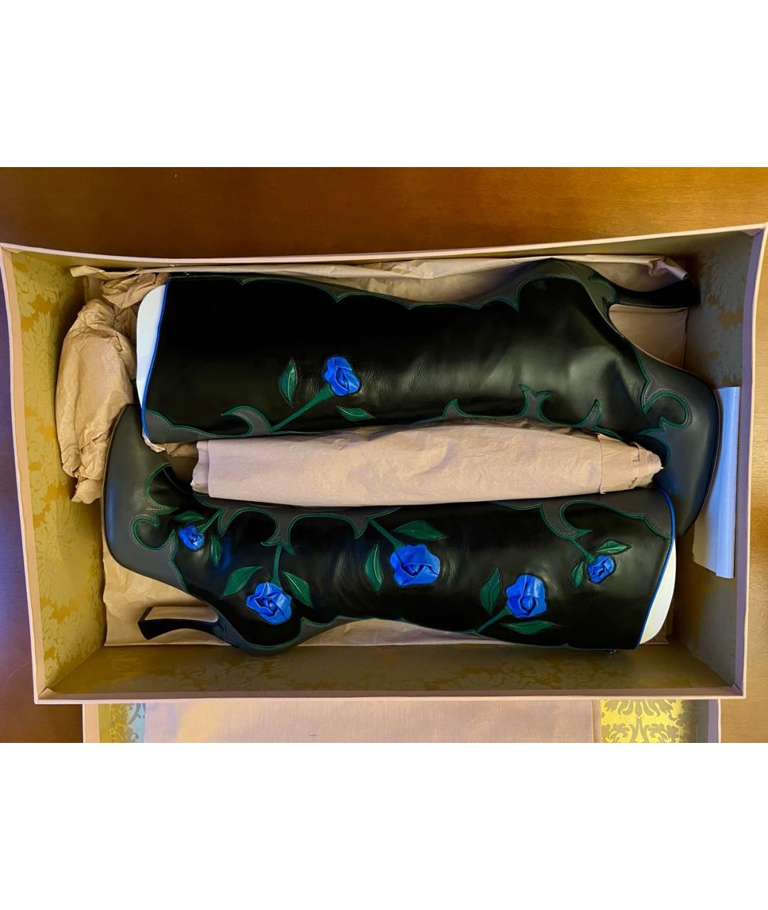 MIU MIU Черные кожаные сапоги, фото 2