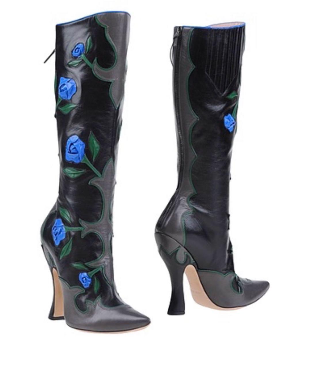 MIU MIU Черные кожаные сапоги, фото 3