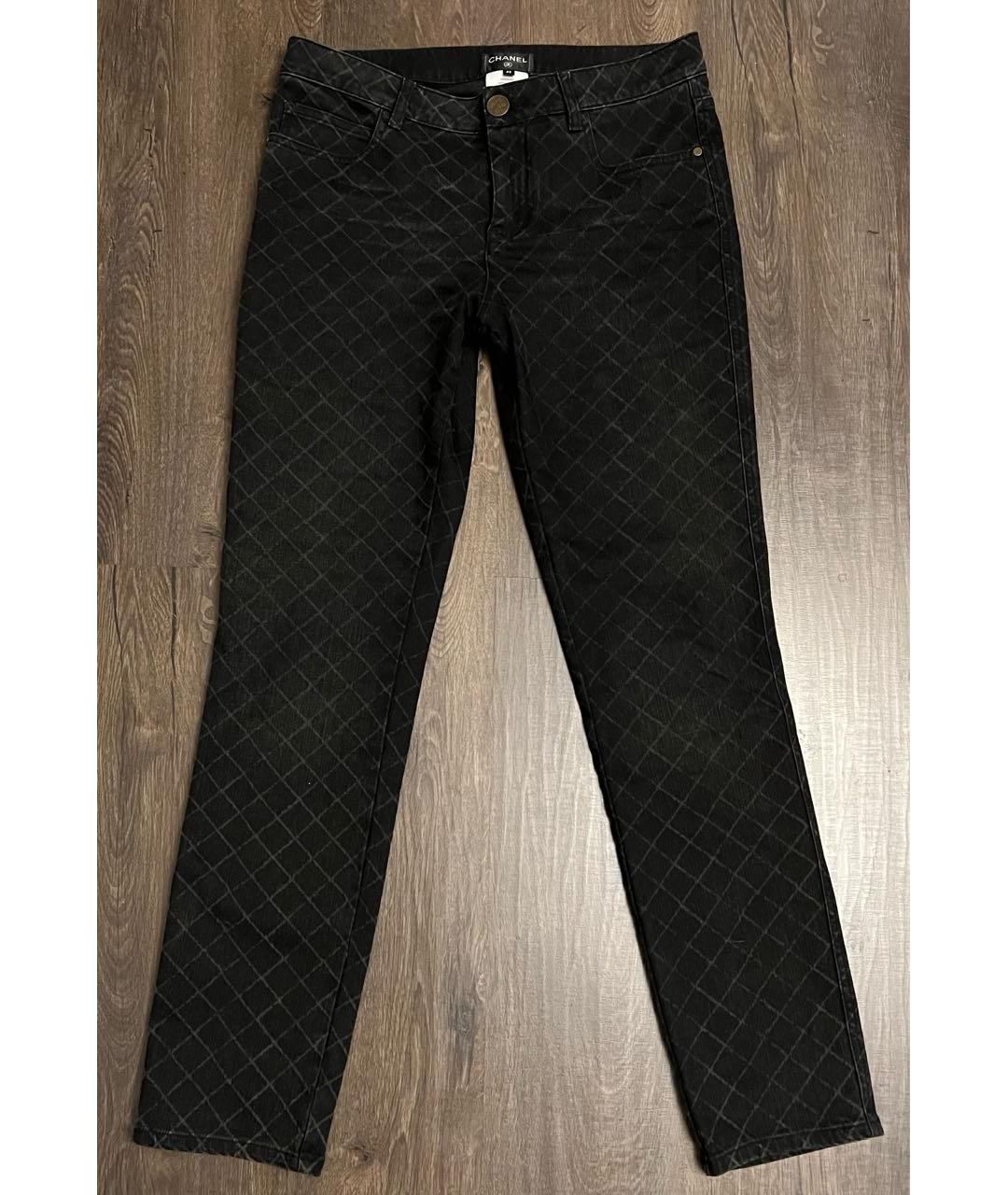 CHANEL Серые хлопко-эластановые прямые джинсы, фото 6