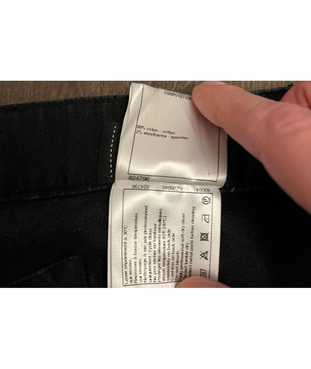 CHANEL Серые хлопко-эластановые прямые джинсы, фото 5