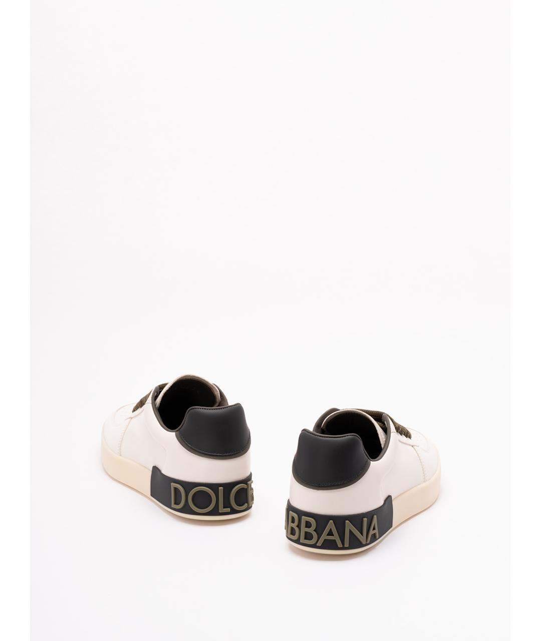 DOLCE&GABBANA Бежевые кожаные низкие кроссовки / кеды, фото 3