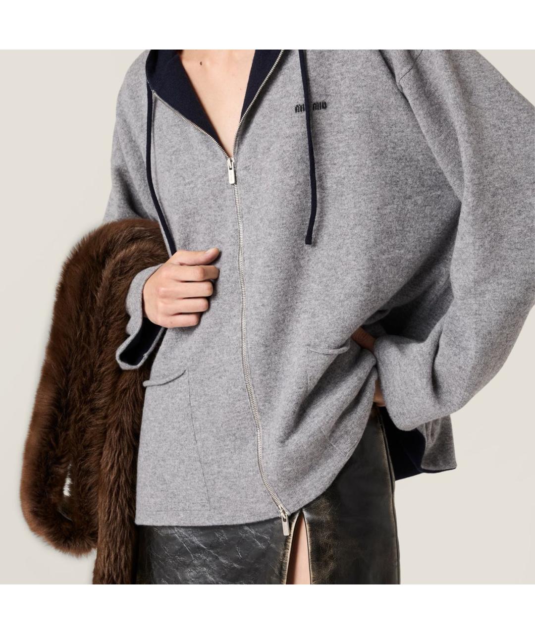 MIU MIU Серый кашемировый джемпер / свитер, фото 4