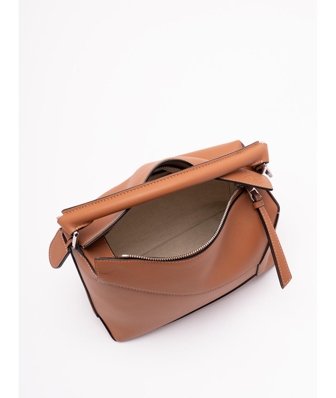 LOEWE Коричневая кожаная сумка через плечо, фото 5