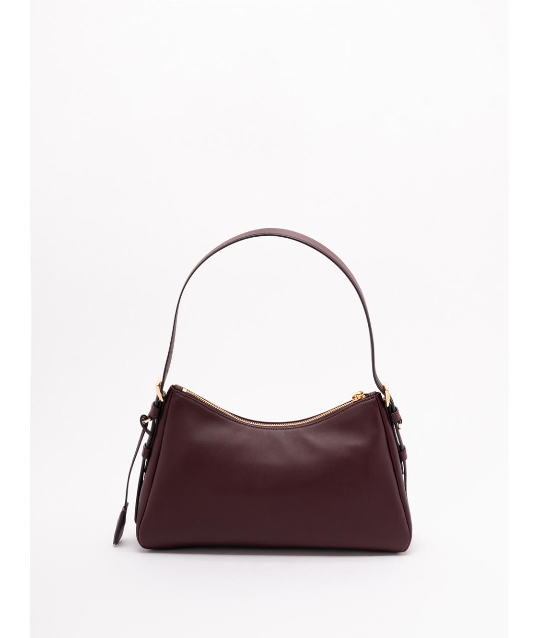 PRADA Бордовая кожаная сумка через плечо, фото 2