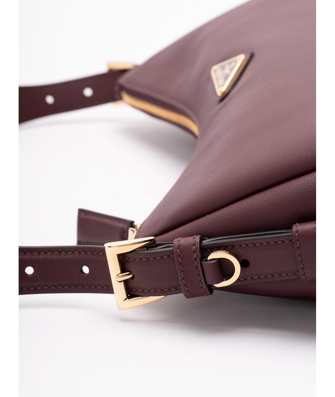 PRADA Бордовая кожаная сумка через плечо, фото 4