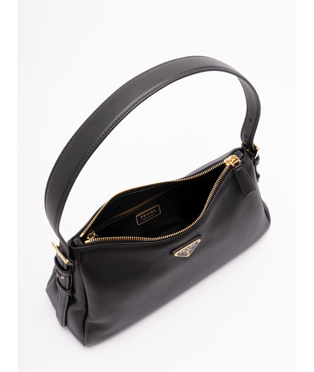 PRADA Черная кожаная сумка через плечо, фото 5