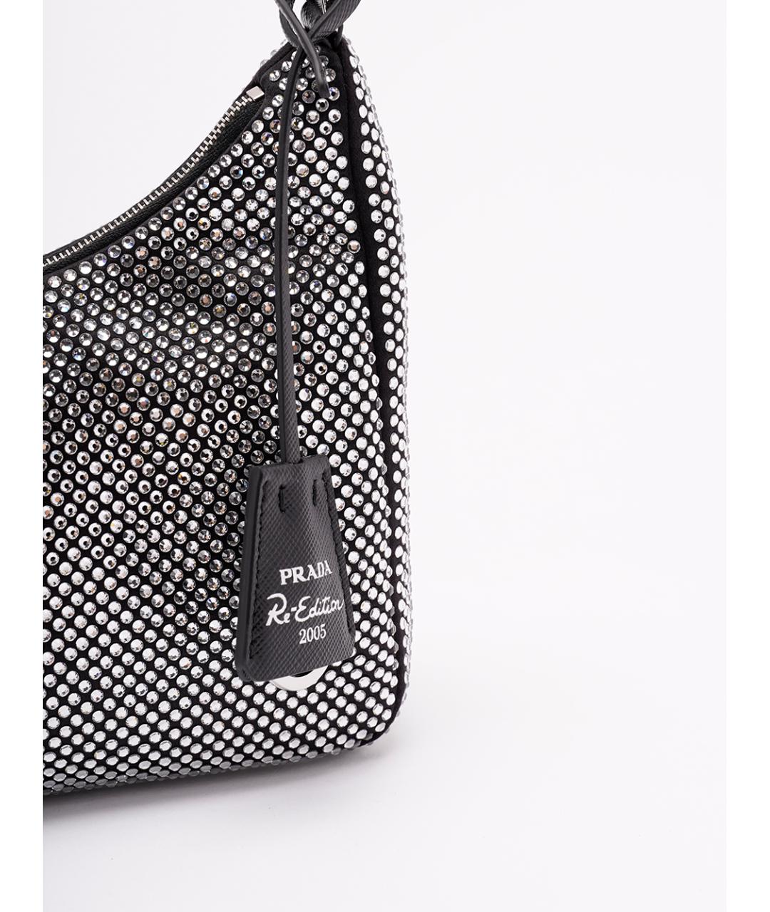 PRADA Серебряная тканевая сумка через плечо, фото 4
