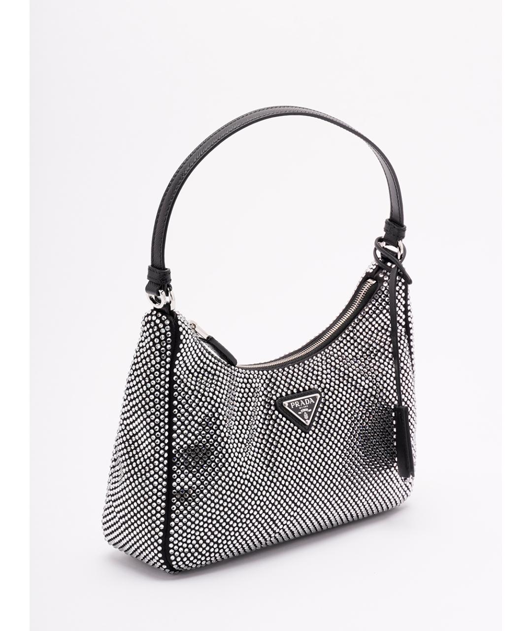 PRADA Серебряная тканевая сумка через плечо, фото 3