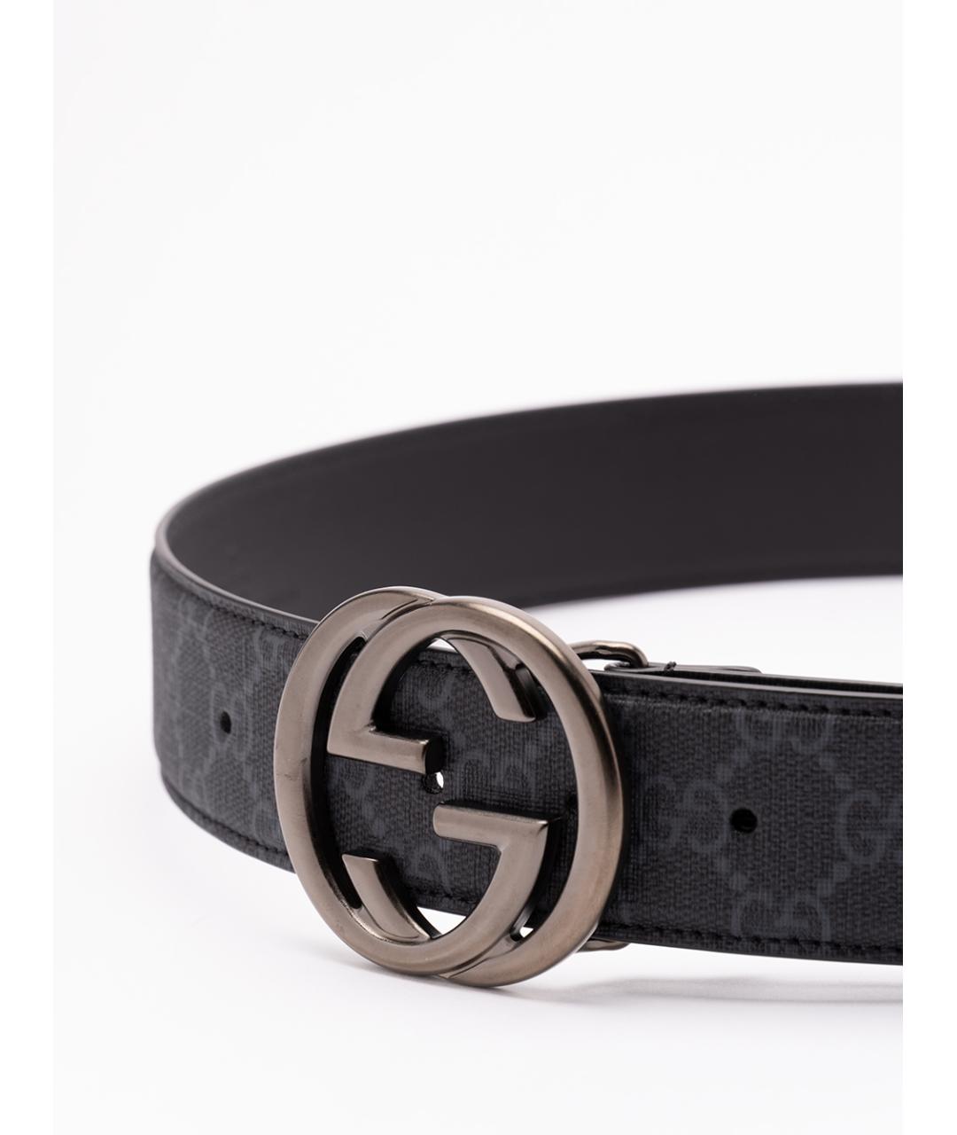 GUCCI Черный ремень из искусственной кожи, фото 2