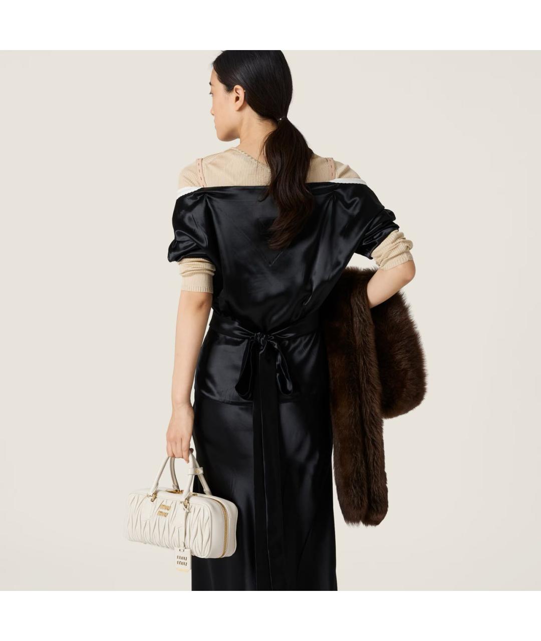 MIU MIU Черное вискозное повседневное платье, фото 4